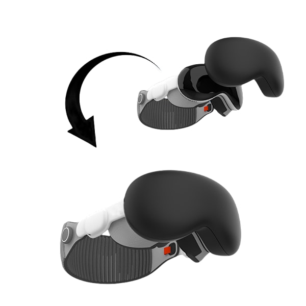 Silikonebeskyttelsesetui til Apple Vision Pro Svart Sort