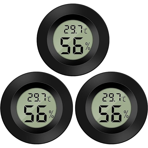Mini Digital LCD Termometer Hygrometer Temperatur Fugtighedsmåler -50~70℃ 10%~99%RH til Luftfugter Inkubator Reptiler (6 stk - B)