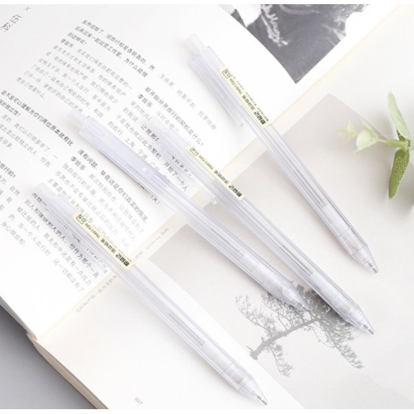 Mekanisk Penholder 0.5 Hexagonal Penholder Transparent Frosted Student Automatisk Blyant (2B Blyant 0.5mm Ti Stykker),