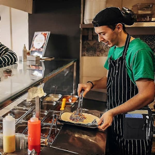 Server Midjeväska, Restaurang Servitris Tillbehörsväska Med Justerbart Bälte, Verktygspåse Arbetsförkläde För Servitör Servitris