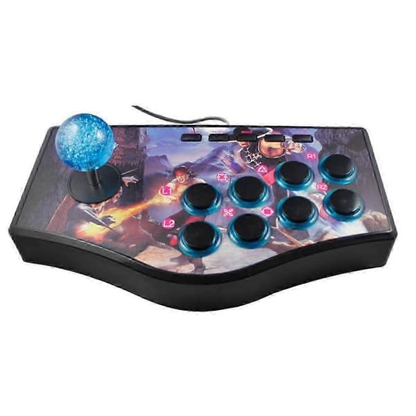 Retro-arcade-peliohjain USB-joystick PS2/PS3/PC/Android Smart TV:lle, sisäänrakennettu E