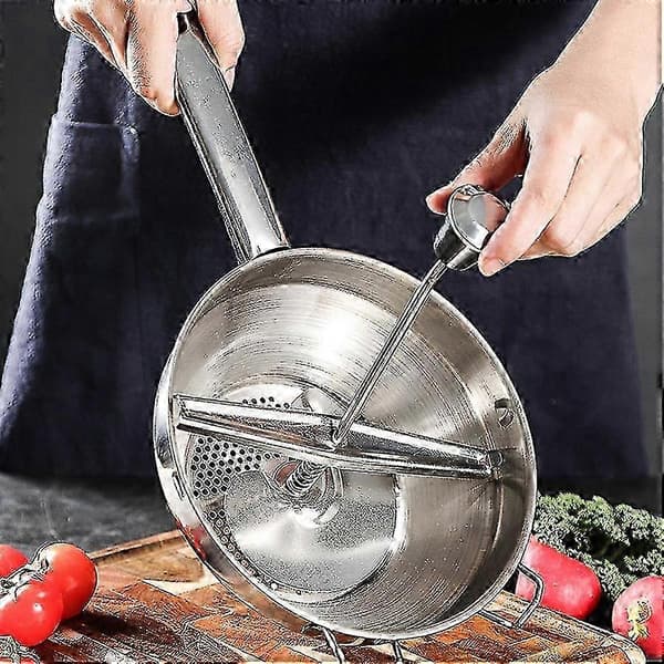 Fødevaremølle i rustfrit stål, roterende design til puré, supper, grøntsager, tomater, Ho