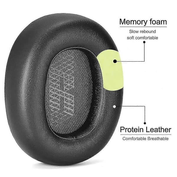 Skumöronkuddar kompatibla med JBL E65BTNC Duet NC Live650 BTNC hörlurar Black