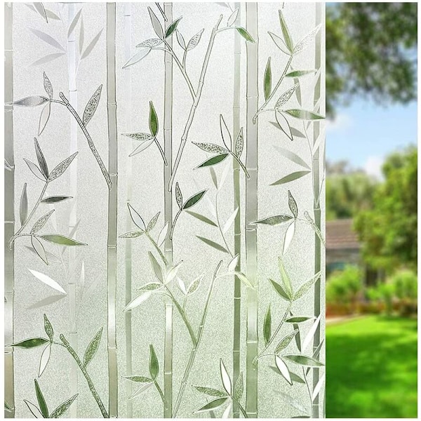 Kohokuvioitu tarra elektrostaattinen lasitarra läpinäkymätön kylpyhuone 60cm leveä * 2 metriä pitkä onnekas bambu elektrostaattinen 3D