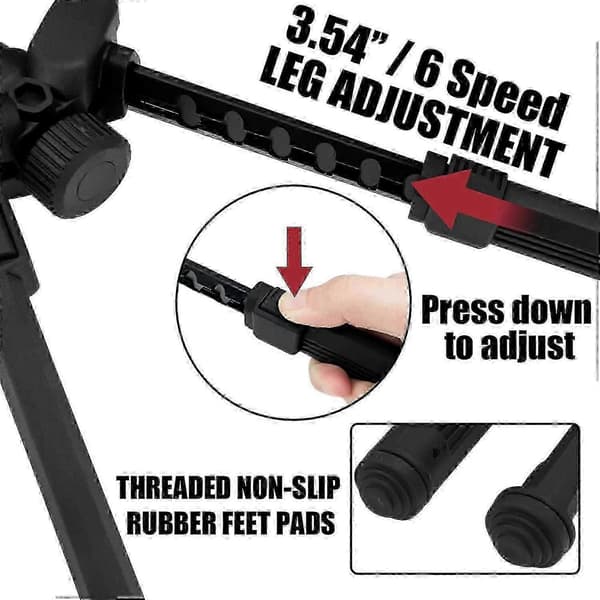 360-graders roterande snabbkopplingsspakutrustad bipod