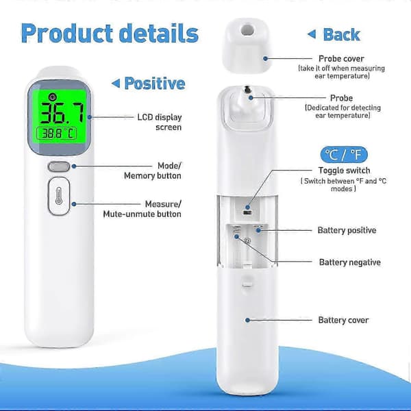 Febertermometer Beröringsfri Digital Baby Örontermometer Panntermometer
