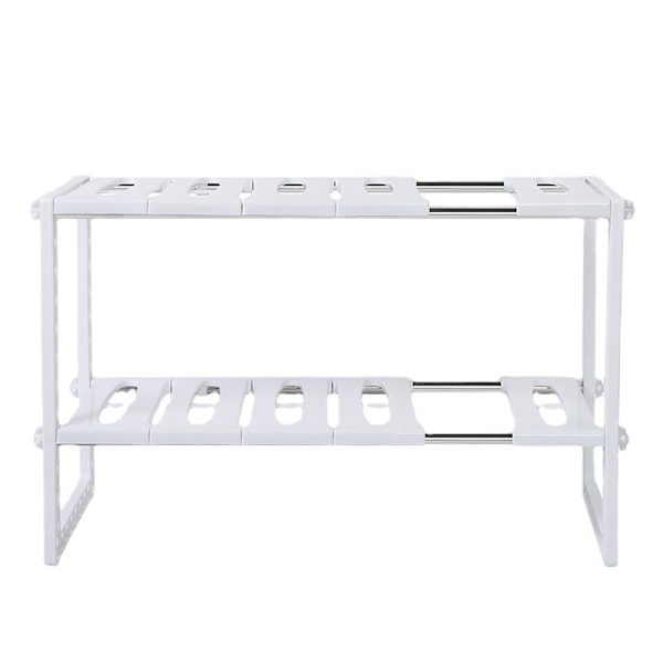 Utdragbart och flexibelt förvaringsställ (teleskopiskt dubbellagerställ, 40*26*38cm främre teleskopisk),