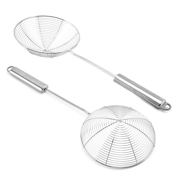 Lækagesikkert net af rustfrit ståltråd, nudelske, stegeske, multifunktionelt filtermaske (14 cm)