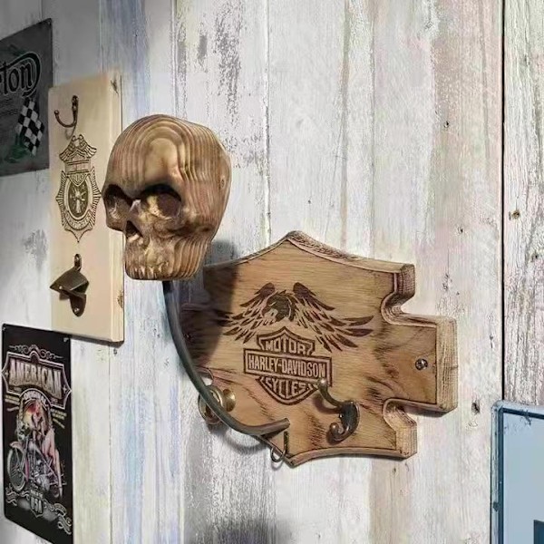 Havepynt Kraniehjelmholder Harpiks Ornament (Trækranie)