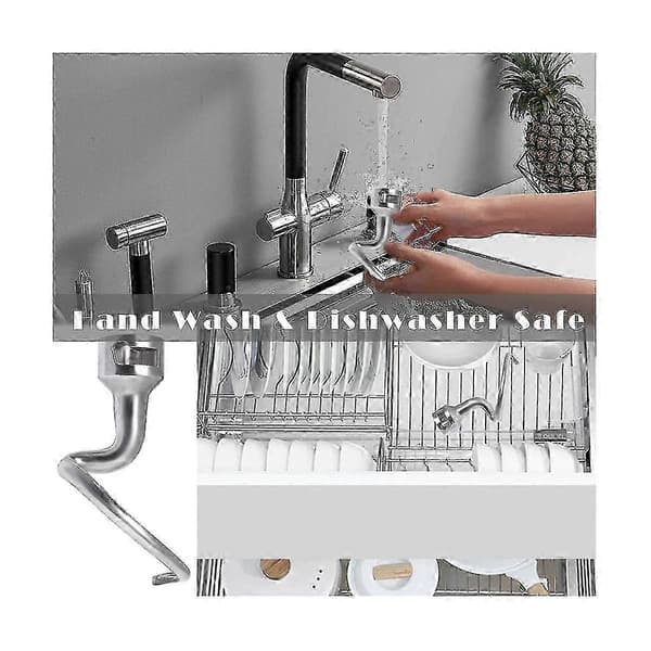 Spiral dejkrog til KitchenAid 4,5-5 Quart røremaskine, sølv silver