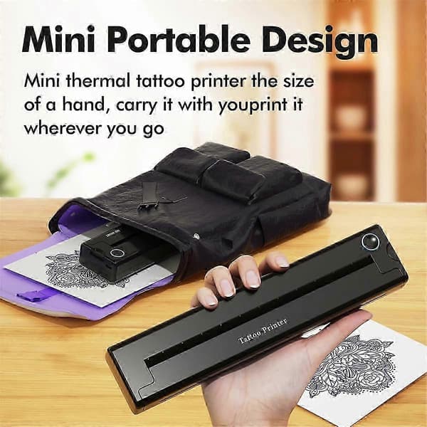 A4 Bærbar Printer Trådløs Termisk Bluetooth Tatoveringsprinter Mini Termisk Printer A4 Papir Foto P