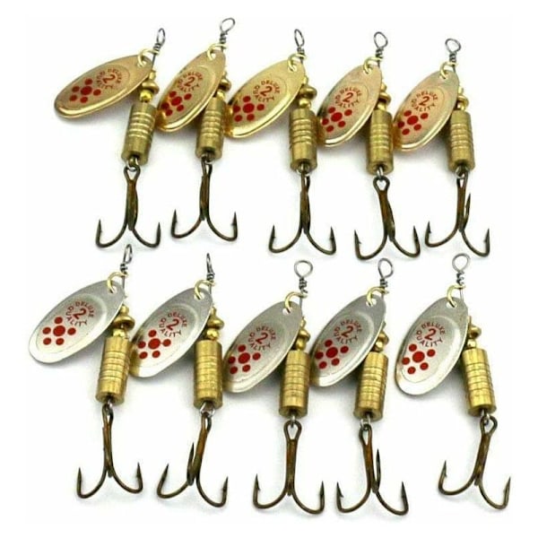 10 stycken Fiskedrag Skeddrag med 10 x 7g Stark Spinn Drag och Bete Gädda Öring Abborre
