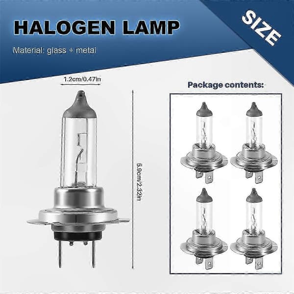 H7 Halogen Forlygtepærer, 12V 55W Standard Udskiftningslamper til Køretøjer silver