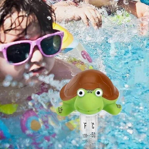 Flytande pooltermometer med kreativ djurdesign, stor dubbel display för spa och bubbelpool