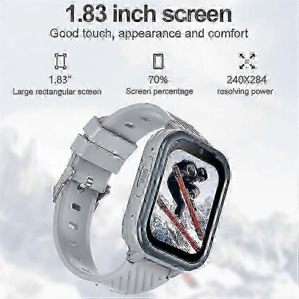 D39 Barn GPS Tracker Klocka Videosamtal 1,83-tums Skärm Android 8.1 Barntelefon Smartklocka