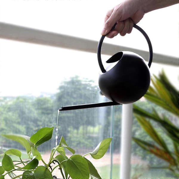 Holdbar 400 ml vandkande i rustfrit stål til indendørs og udendørs planter Black