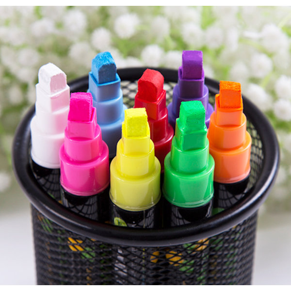 Metal Kridt Highlighter Sletbar Kridt Highlighter til Tavler, Scrapbøger, Vinduer, Glas - 8 Farver Mix