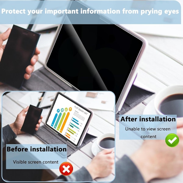 Skärmskydd för iPad Anti-Spy härdat glas iPad air 10.9 (2024)