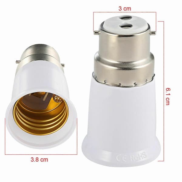 B22 - E27 lampun sovitin B22 - Edison-ruuvi E27 lampun muunninpidike valopistorasian sovitin lampunpidike valaistusosat 1kpl 1pcs