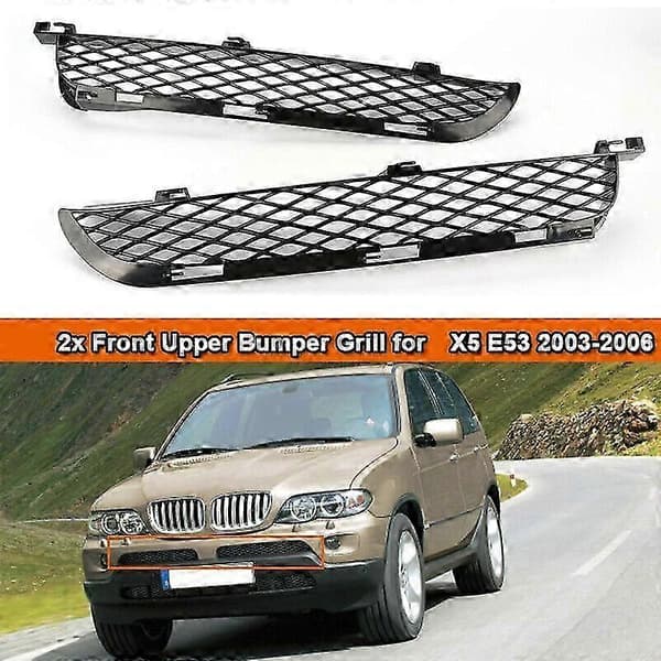 För BMW X5 E53 2003-2006 Facelift Främre Galler Övre Stötfångargaller