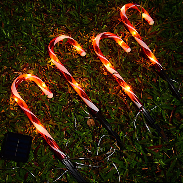38CM Solcellsdrivna Julgransljus En Slinga Fem Solcells LED-lampor Julgransljus