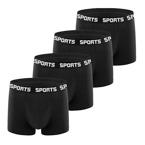Boxershorts för män, säker och stödjande passform 4-pack Svart Svart XXL