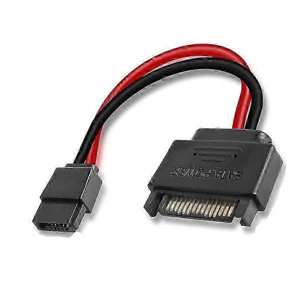 2 stk. SATA 15-ben han til 6-ben SATA-kabel SATA 15-ben til 6-ben strømadapterkabel til notebook CDROM