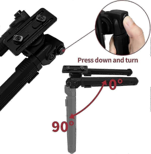 360-graders roterande snabbkopplingsspakutrustad bipod