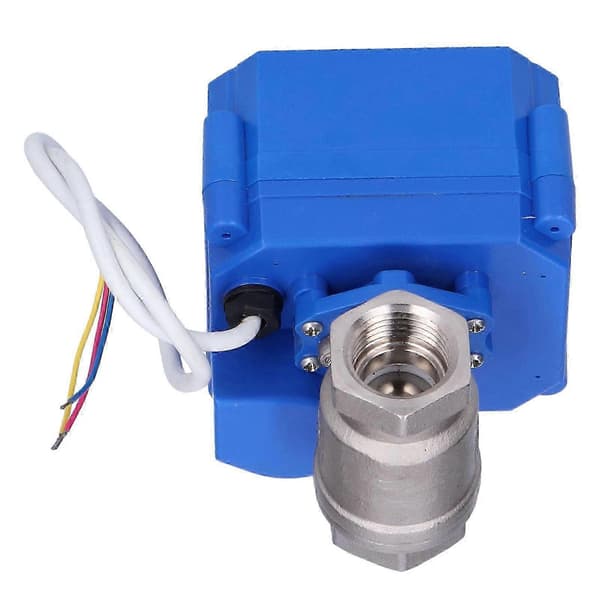 Motoriseret kugleventil rustfrit stål lige gennem mini hydraulisk fitting DN15 DC12V