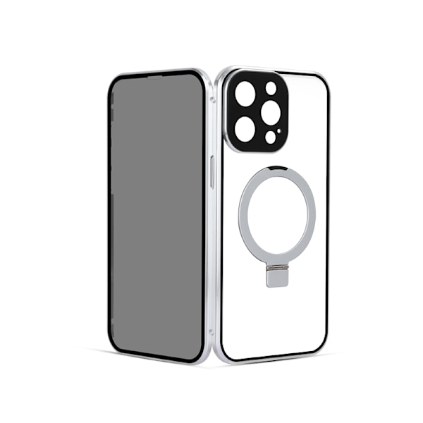 Magnetiskt Fodral med Integritetsskydd för iPhone 15 Pro Max Silver Sølv