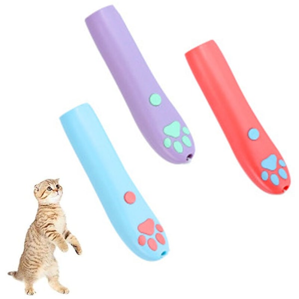 Laserpekare för katter utomhus, rolig leksak, 3 st, Blå.*1, Lila.*1, Rosröd.*1