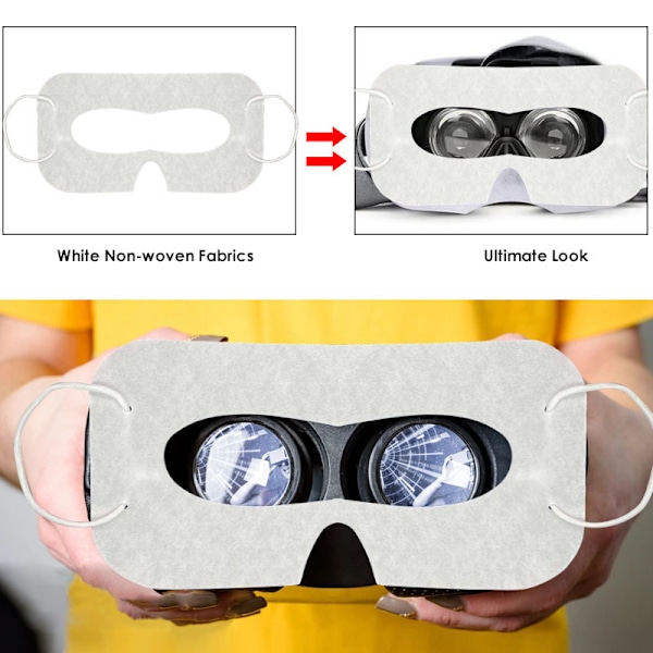 100-pak VR-øjenmasker / engangsbeskyttelse til Meta Quest 3/Pro, Pico 3/4