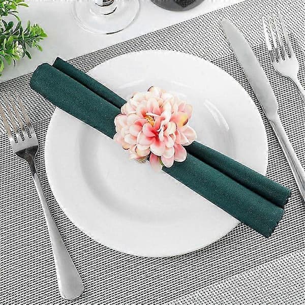 Perle servietringe, rustikke rosen servietringe blomster middagsservietholder til borddekoration Cham