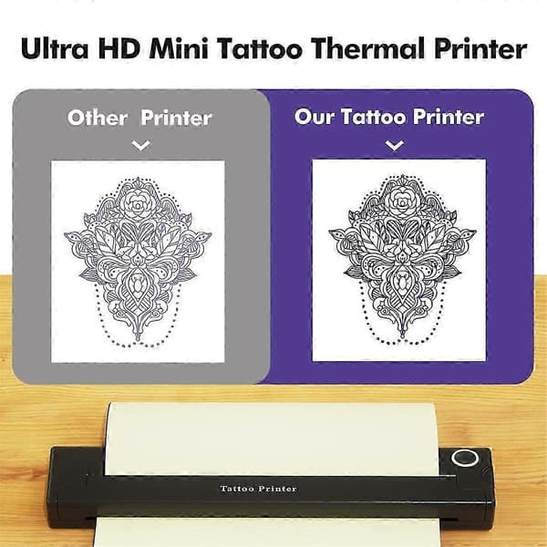 A4 Bærbar Printer Trådløs Termisk Bluetooth Tatoveringsprinter Mini Termisk Printer A4 Papir Foto P