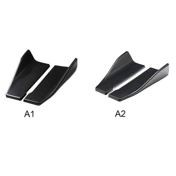 2 STK Bagkofanger Læbesplitter 35cm Ridsefast Kofanger Læbespoiler Diffuser til Køretøjer Højglans Sort
