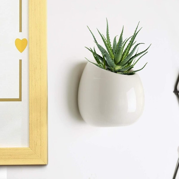 2 st Keramiska Blomkrukor för Skrivbord