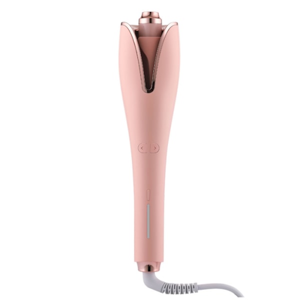Automatisk krøllejern, tørt eller vådt hår, ingen skade på håret, negativ ion bueklemme (pink)