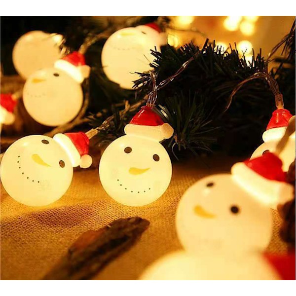 LED julbelysning ljusslinga tomte snögubbe slinga batterilåda lampor sovrumsdekoration lampor utomhus julbelysning
