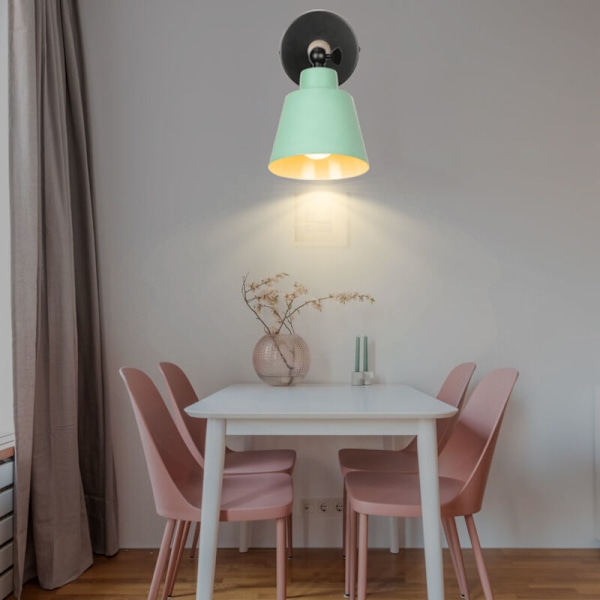 Nordisk Enkel Macaron Restaurang Liten Grön Vägglampa Utan Glödlampor