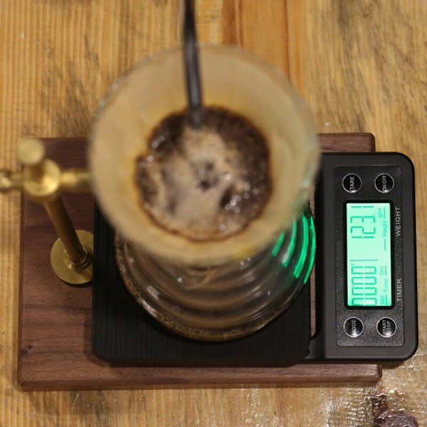 Elektronisk våg med timer, elektronisk kaffevåg (svart 0,1-3 kg)