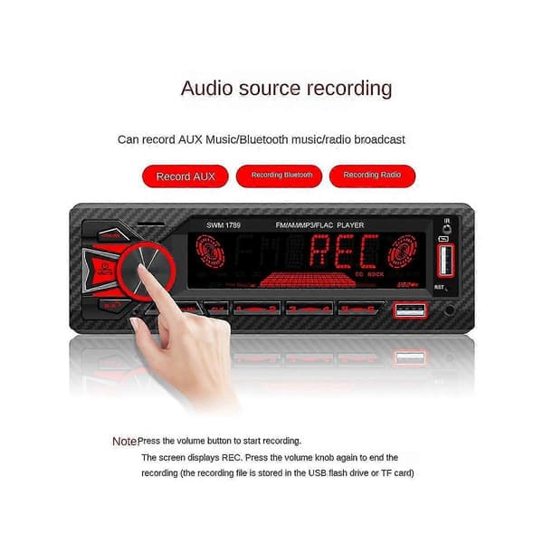Bluetooth bilradio 60W 4-kanals med U-diskunderstøttelse og AI-stemme sort Black