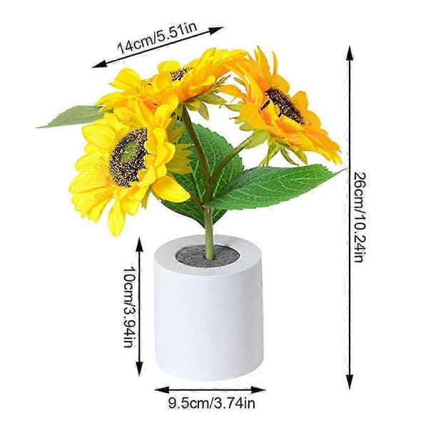 Solrosnattlampa för flickvän - Heminredningspresent 7W Solros Sunflower
