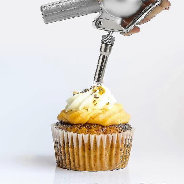 Aluminium flødesifon dispenser til flødeskum og desserter, 3 dyser
