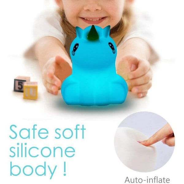 Unicorn Silikon Nattlampa Fjärrkontrollversion av Unicorn Nattlampa USB-laddningsmodell Stöd, Inbyggt 700mAh Litiumbatteri