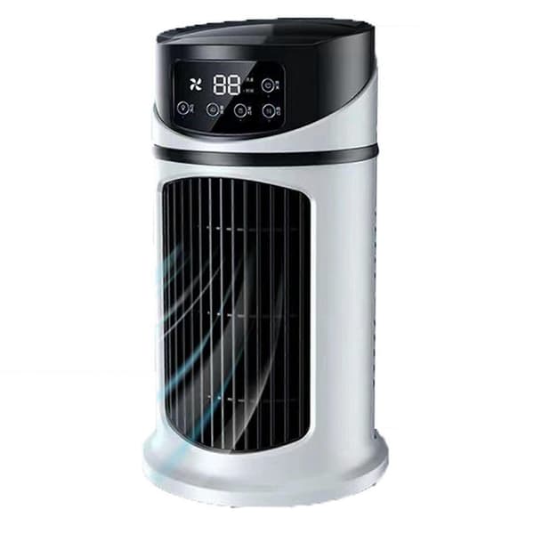 2X Bærbar Aircondition Luftkøler Ventilator Vandkølende Ventilator Aircondition Ventilator til Kontor Bærbar Vit Vit