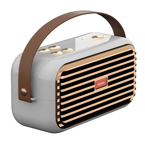 Kortti Radio Langaton Retro Kannettava Bluetooth-kaiutin (Valkoinen),