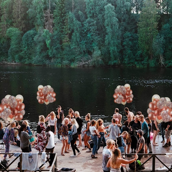 33 st Ballonger Set, 40 Tum Roséguld Sifferfolieballonger, Bröllop Födelsedagsfest Dekoration. —Roséguld-18,