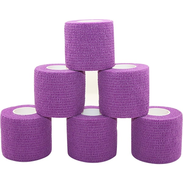 6 kpl Itsekiinnittyvä side Kohosiivinen side Itsekiinnittyvä siderulla Joustava fleece-side Kohosiivinen urheiluteippi Alleray Testattu Violetti, 5 cm