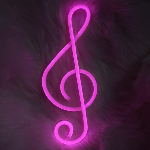 LED Neon Skylt, Kreativ Neon Rumsdekoration Bakgrundsbelysning (Rosa Not)