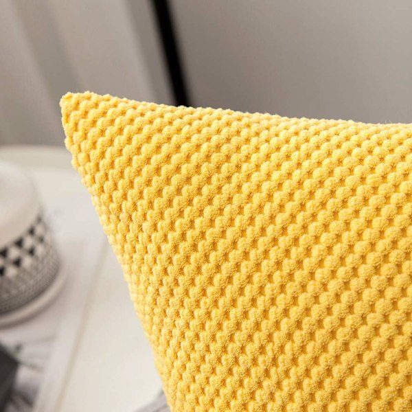 2 Stykker Fløjlsblødt Pudebetræk Stue Hjem Soveværelse Have 12\"x20\", 30x50cm Citrongul